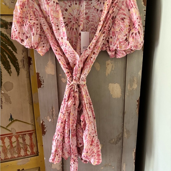 Pink Tie-Dye Wrap Dress - Picture 1 of 15